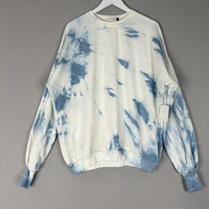 The Laundry Room Womens Sweatshirt Medium White Tie Dye Loose Fit Lounge Comfy